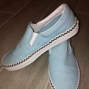 Vans. Blue/ black and white checker